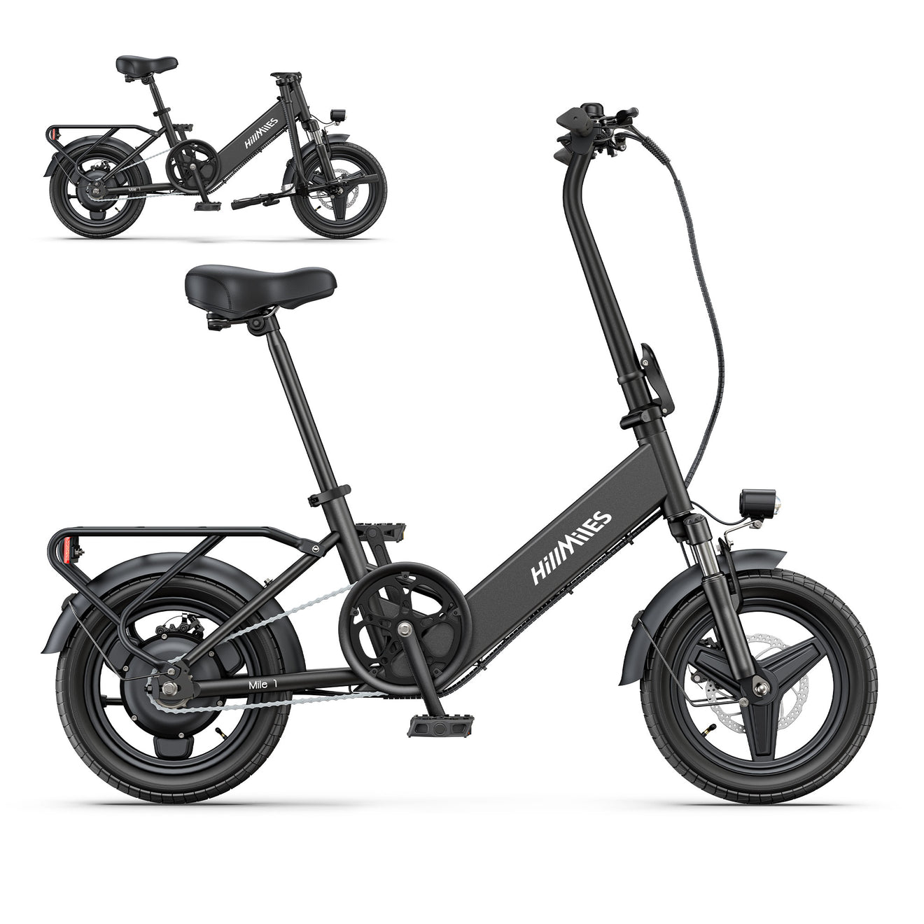 Hillmiles Mile 1 Ultrakompaktes Klapp-E-Bike | 250W Motor | 36V 10.4Ah | 60km Reichweite